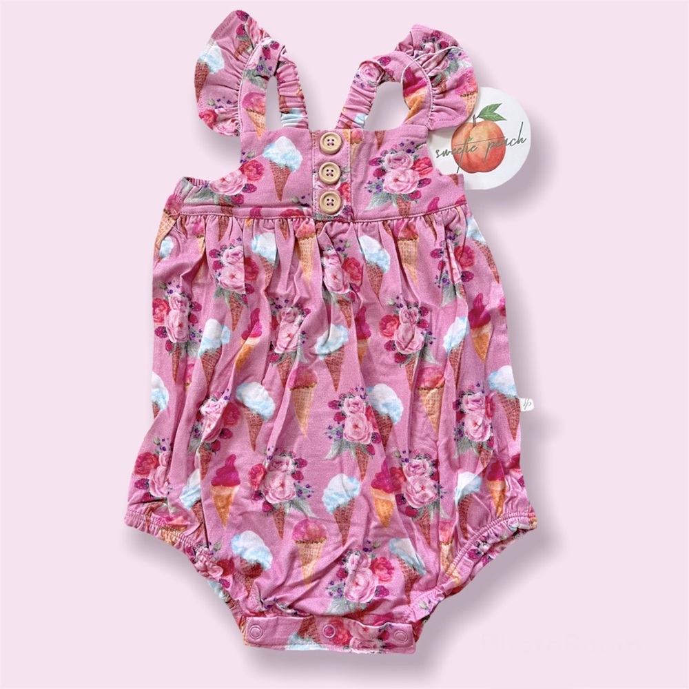 Ice Cream Bamboo Bubble Romper